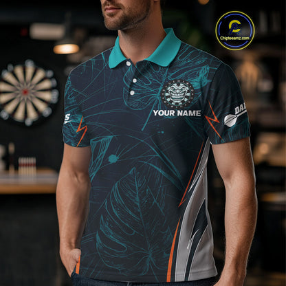 Grinning Demon Dartboard Men's Darts Shirt - Custom Tropical Team Shirt For Players NYN0433