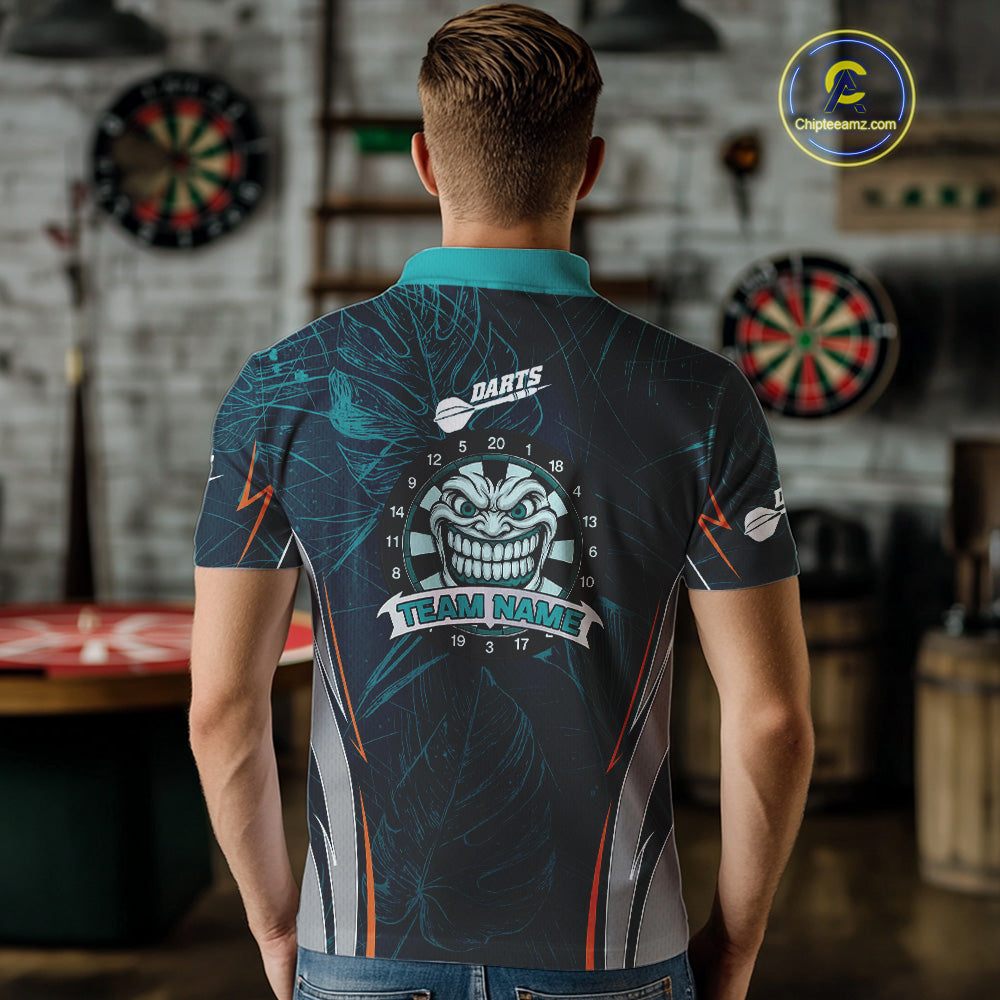 Grinning Demon Dartboard Men's Darts Shirt - Custom Tropical Team Shirt For Players NYN0433