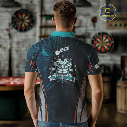 Grinning Demon Dartboard Men's Darts Shirt - Custom Tropical Team Shirt For Players NYN0433