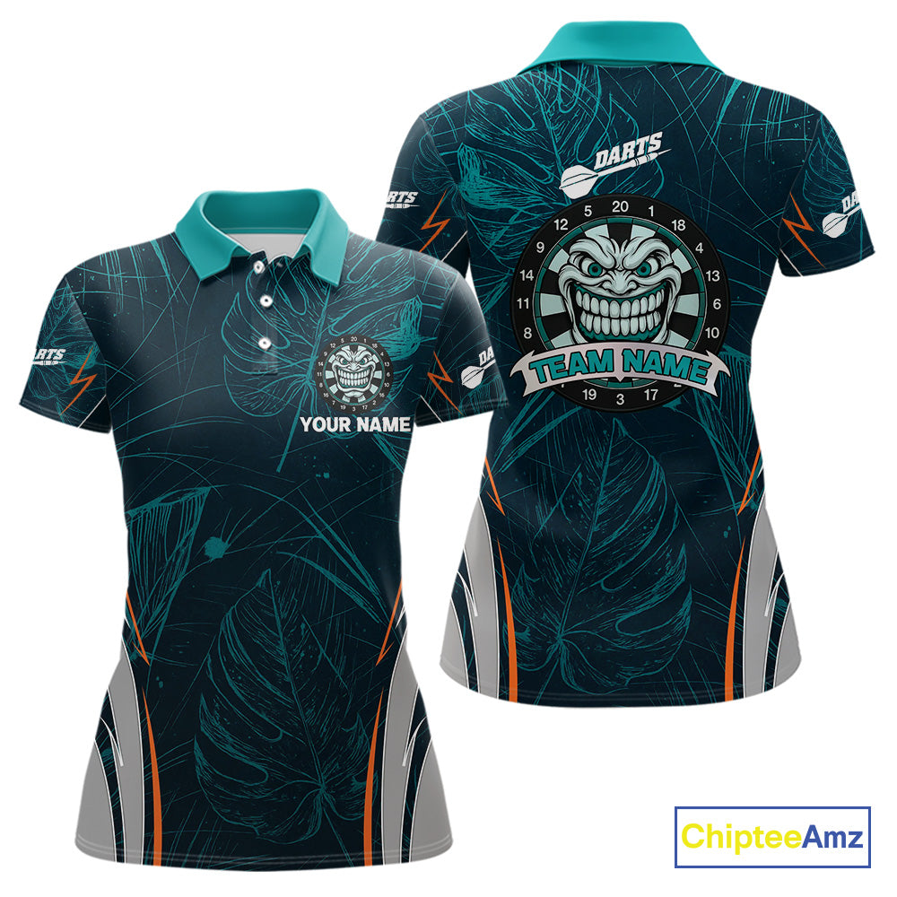 Grinning Demon Dartboard Women's Darts Shirt - Custom Tropical Team Shirt For Players NYN0433