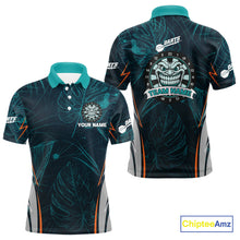 Load image into Gallery viewer, Grinning Demon Dartboard Men's Darts Shirt - Custom Tropical Team Shirt For Players NYN0433