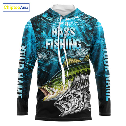 Personalized Skeleton Largemouth Bass Fishing Tournament Shirt Bass Fishing Jersey Short & Long Sleeve  NYN4717