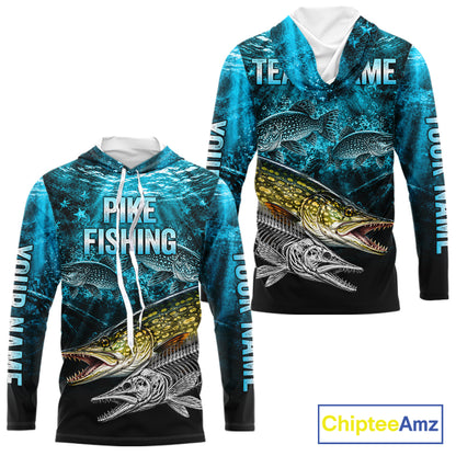 Personalized Skeleton Pike Fishing Tournament Shirt Pike Fishing Jersey Short & Long Sleeve NYN4718