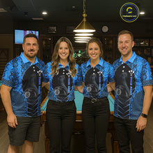 Load image into Gallery viewer, Personalized Cobra Snake Women Billiard Team Shirt Blue 8 Ball Billiard Polo &amp; 1/4 Zip Attire NYN2365