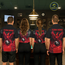 Load image into Gallery viewer, Black &amp; Red 8 Ball Men Billiard Shirt Personalized Phoenix Billiard Polo &amp; 1/4 Zip Apparel NYN2366