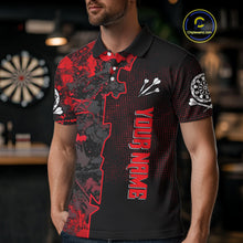 Load image into Gallery viewer, Custom Black And Red Grunge Dartboard Dart Shirts For Men Outfits Dart Team Jerseys NYN0066