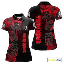 Load image into Gallery viewer, Custom Black And Red Grunge Dartboard Dart Shirts For Women Outfits Dart Team Jerseys NYN0066