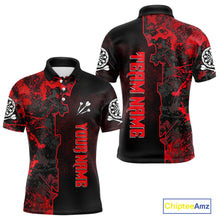 Load image into Gallery viewer, Custom Black And Red Grunge Dartboard Dart Shirts For Men Outfits Dart Team Jerseys NYN0066