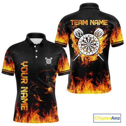 Custom Fire Flame Scorpion Dartboard Dart Shirts For Men Outfit Dart Team Jerseys NYN0075