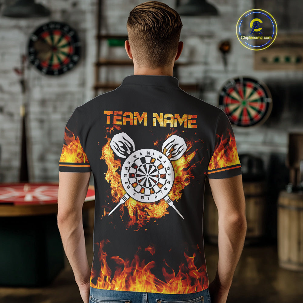 Custom Fire Flame Scorpion Dartboard Dart Shirts For Men Outfit Dart Team Jerseys NYN0075