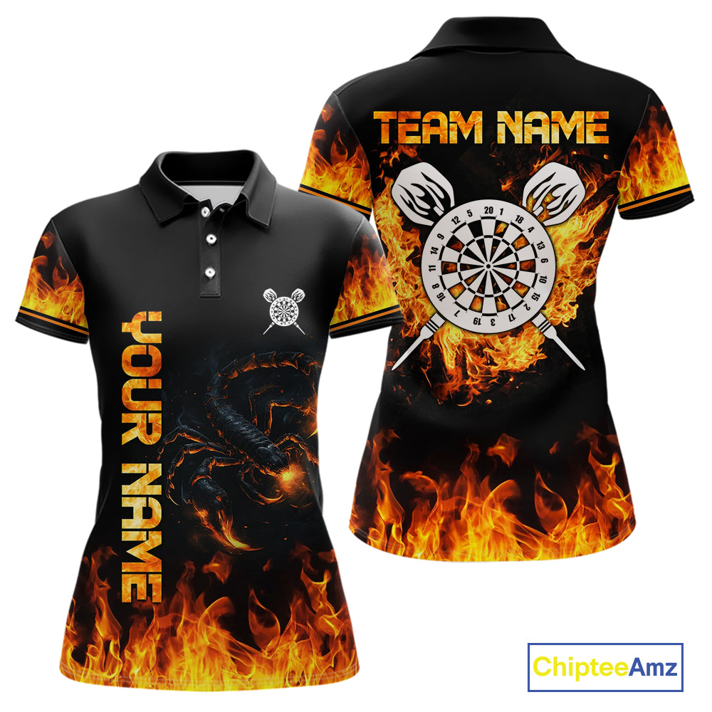 Custom Fire Flame Scorpion Dartboard Dart Shirts For Women Outfit Dart Team Jerseys NYN0075