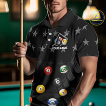 Load image into Gallery viewer, Black Stars 8 Ball Pool Men Billiard Team Shirt Personalized Polo &amp; 1/4-Zip Billiard Gifts NYN2381