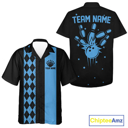 Personalized Retro Bowling Hawaiian Shirts Custom Retro Bowling Button Up Team Shirts | Multicolor NYN3970