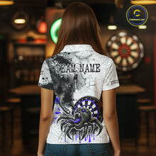 Load image into Gallery viewer, Personalized Dripping Black And Purple Spider Dart Polo Shirts For Women, Custom Dart Jerseys NYN2117