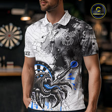 Load image into Gallery viewer, Personalized Dripping Black And Blue Spider Dart Polo Shirts For Men, Custom Dart Jerseys NYN2118