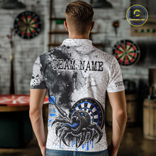 Load image into Gallery viewer, Personalized Dripping Black And Blue Spider Dart Polo Shirts For Men, Custom Dart Jerseys NYN2118