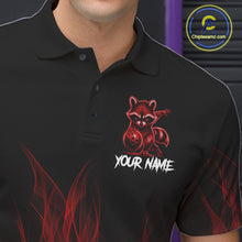Load image into Gallery viewer, Red Flames Custom Funny Raccoon Mens Bowling Shirts Bowling Team Shirt For Bowlers NYN3411