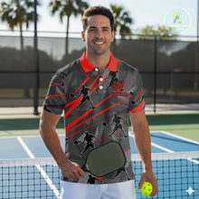 Load image into Gallery viewer, Custom Grey And Red Pickleball Ball Jerseys For Men Pickleball Paddle League Shirts NYN2127