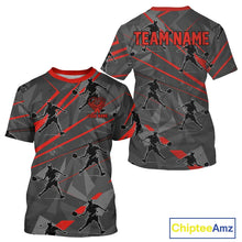 Load image into Gallery viewer, Custom Grey And Red Pickleball Ball Jerseys For Men Pickleball Paddle League Shirts NYN2127