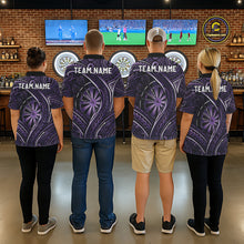 Load image into Gallery viewer, Black Purple Tribal Pattern Darts Polo &amp; 1/4-Zip Shirt For Men Personalized Tribal Dart Team Appeal NYN3009