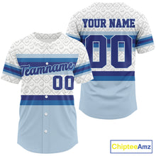 Load image into Gallery viewer, Custom White And Blue Baseball Ball Shirt For Men Baseball Jerseys Gifts NYN1596