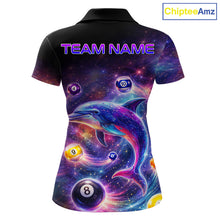 Load image into Gallery viewer, Funny Dolphin Rainbow Galaxy Pool Ball Billiard Shirt For Women Personalized Billiard Team Apparel NYN2637
