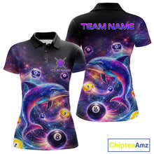 Load image into Gallery viewer, Funny Dolphin Rainbow Galaxy Pool Ball Billiard Shirt For Women Personalized Billiard Team Apparel NYN2637
