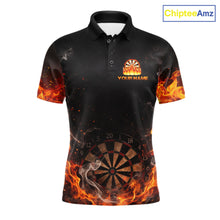 Load image into Gallery viewer, Personalized Grim Reaper Red Flames Smoke Dartboard Darts Shirts For Men Dart Team Jerseys NYN2803