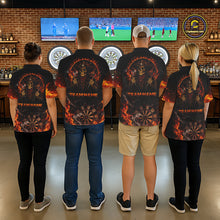 Load image into Gallery viewer, Personalized Grim Reaper Red Flames Smoke Dartboard Darts Shirts For Men Dart Team Jerseys NYN2803