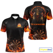 Load image into Gallery viewer, Personalized Grim Reaper Red Flames Smoke Dartboard Darts Shirts For Men Dart Team Jerseys NYN2803