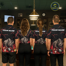 Load image into Gallery viewer, Funny Rhino Billiard 8 Ball Pool Shirt For Women Custom Thunder Lightning Billiard Team Jersey | Red NYN3437