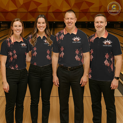 Orange Leopard Pattern Bowling Shirts For Men Custom Leopard Light Bowling Strike Bowling Team Jersey NYN4377