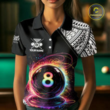 Load image into Gallery viewer, Rainbow 8 Ball Pool Polo &amp; 1/4-Zip Shirt For Women Personalized Tribal 8 Ball Billiard Gifts NYN2425