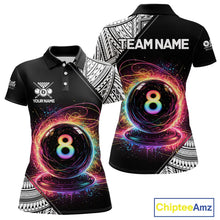 Load image into Gallery viewer, Rainbow 8 Ball Pool Polo &amp; 1/4-Zip Shirt For Women Personalized Tribal 8 Ball Billiard Gifts NYN2425