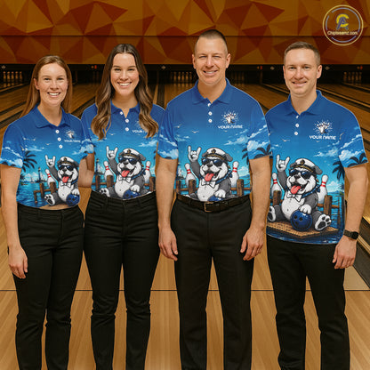 Sailor Bulldog Bowling Shirt For Women Custom Name Funny Bowling Team Jersey Gift For Bowling Lover NYN4399