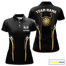 Load image into Gallery viewer, Personalized Gold Wings Dartboard Halftone Darts Polo Shirt For Women Dart League Jerseys NYN2172