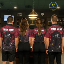 Load image into Gallery viewer, Red Multi-Skull 8 Ball Pool Women Polo &amp; 1/4-Zip Team Shirt Custom Billiard Ball &amp; Cue Gifts NYN2435