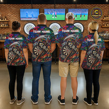 Load image into Gallery viewer, Graffiti Grim Reaper Dartboard &amp; Arrow Darts Quarter-Zip Shirt For Women Custom Funny Dart Team Shirt NYN2658