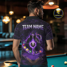 Load image into Gallery viewer, Grunge Grim Reaper Billiard Pool Men Billiard Shirts Custom Flame 8 Ball Pool Billiard Team Jerseys NYN3015