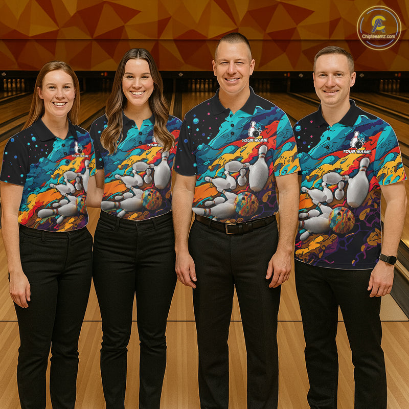 Colorful bowling team shirts custom bowling jerseys for leagues and tournaments