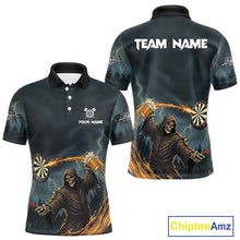 Load image into Gallery viewer, Custom Funny Play Darts &amp; Beer Grim Reaper Dartboard Men Darts Polo Shirt Dart Jerseys NYN1914