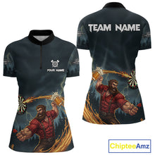 Load image into Gallery viewer, Custom Funny Play Darts &amp; Beer Human Dartboard Women Darts Quarter-Zip Shirt Dart Jerseys NYN1915