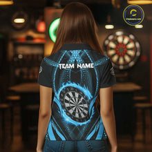 Load image into Gallery viewer, Custom Flaming Dragon Blue Digital Flow Women Darts Polo Team Shirt Dart League Jerseys NYN2177