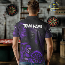 Load image into Gallery viewer, Custom Purple Smokes Flame Dartboard Grim Reaper Dart Men Polo Jerseys Dart Team Shirt NYN1657