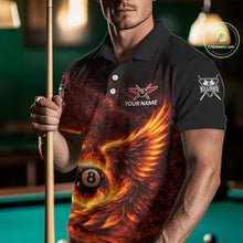 Load image into Gallery viewer, Fire Flame Wings 8 Ball Pool Polo &amp; 1/4-Zip Team Shirt For Men Custom Billiards Ball Apparel NYN2461