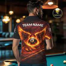 Load image into Gallery viewer, Fire Flame Wings 8 Ball Pool Polo &amp; 1/4-Zip Team Shirt For Men Custom Billiards Ball Apparel NYN2461