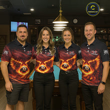 Load image into Gallery viewer, Fire Flame Wings 8 Ball Pool Polo &amp; 1/4-Zip Team Shirt For Men Custom Billiards Ball Apparel NYN2461