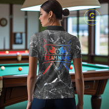 Load image into Gallery viewer, Glass Crack 8 Ball Pool Women Polo &amp; 1/4-Zip Team Shirts Custom Fire Flame Billiards Ball Apparel NYN2463