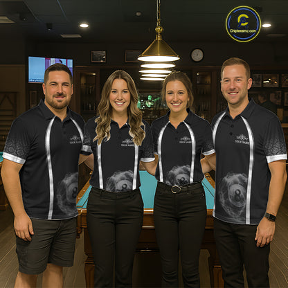 Black & Silver Thunder Lightning White 8 Ball Billiard Jerseys For Men Custom Billiard Team Shirt NYN2834