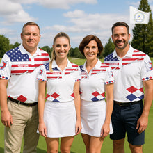 Load image into Gallery viewer, Mens US Flag Golf Shirts Patriotic Golf Jersey Custom Red And Blue Golf Polo Clothes, Golf Gifts NYN3054